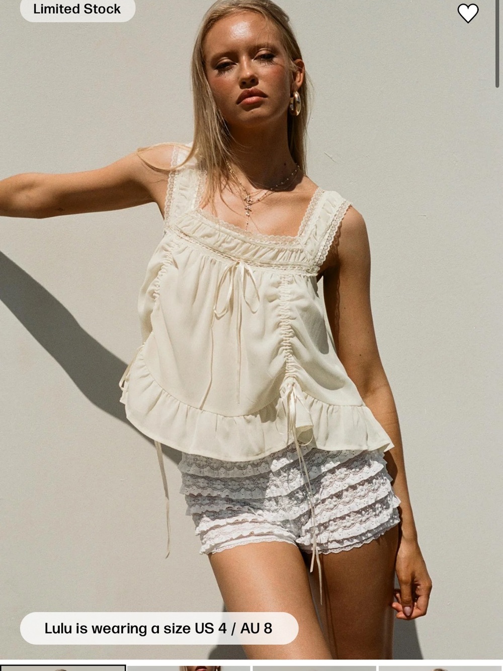 Princess Polly Eluisa Lace Top in Cream